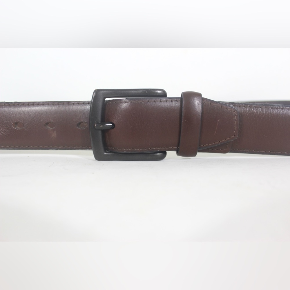 COLUMBIA Mens Heavy Thick Dark Brown Leather Belt Work Belt